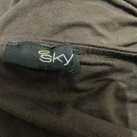 Sky Size Large Halter Brown Dress Embellished Ruched - Picture 6 of 7